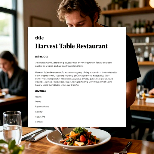 Warm and inviting interior of Harvest Table Restaurant