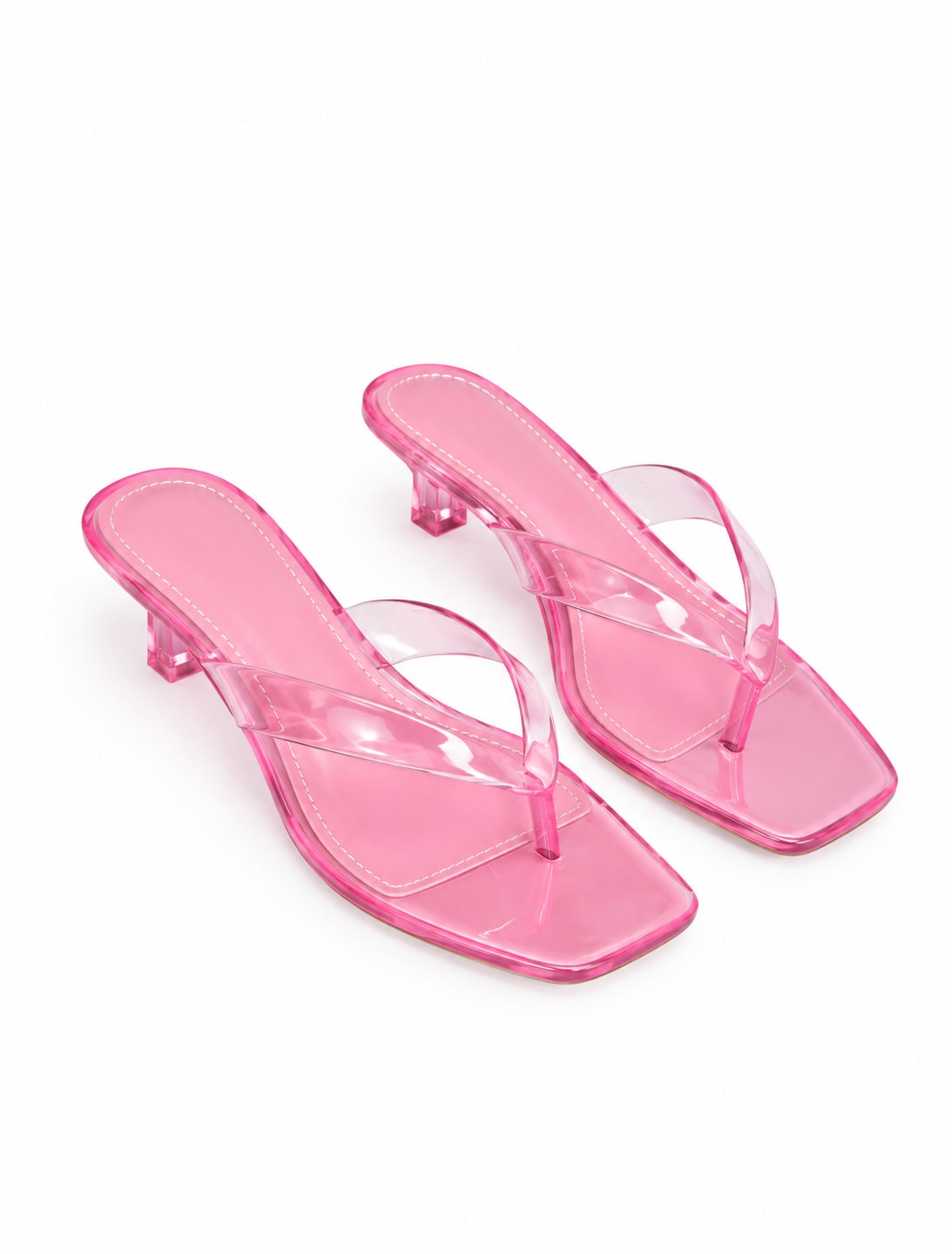 Jelly thong kitten heels