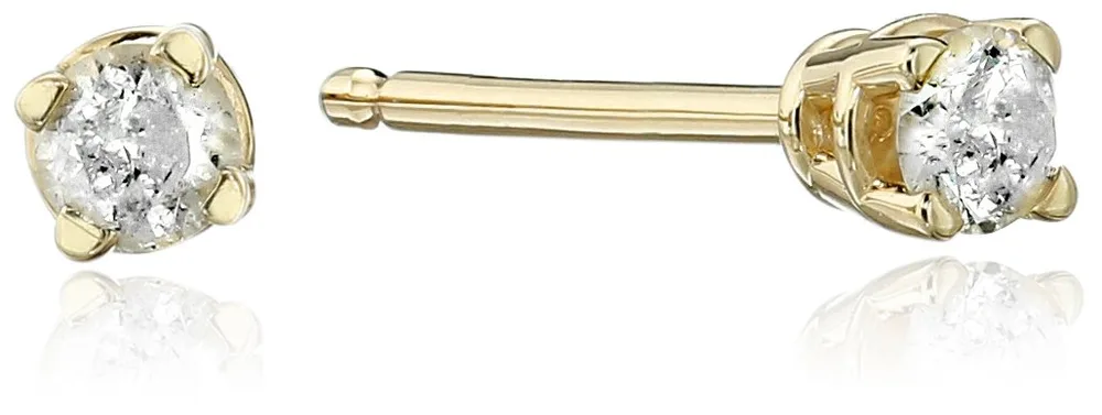 10k Gold Round Cut Diamond Studs