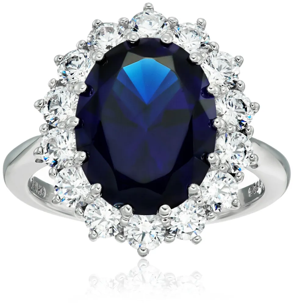 Platinum Plated Sterling Silver Celebrity "Kate" Ring made with Swarovski Zirconia Accents