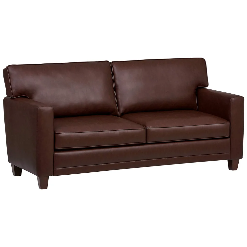 Ravenna Home Modern Faux Leather Loveseat Sofa