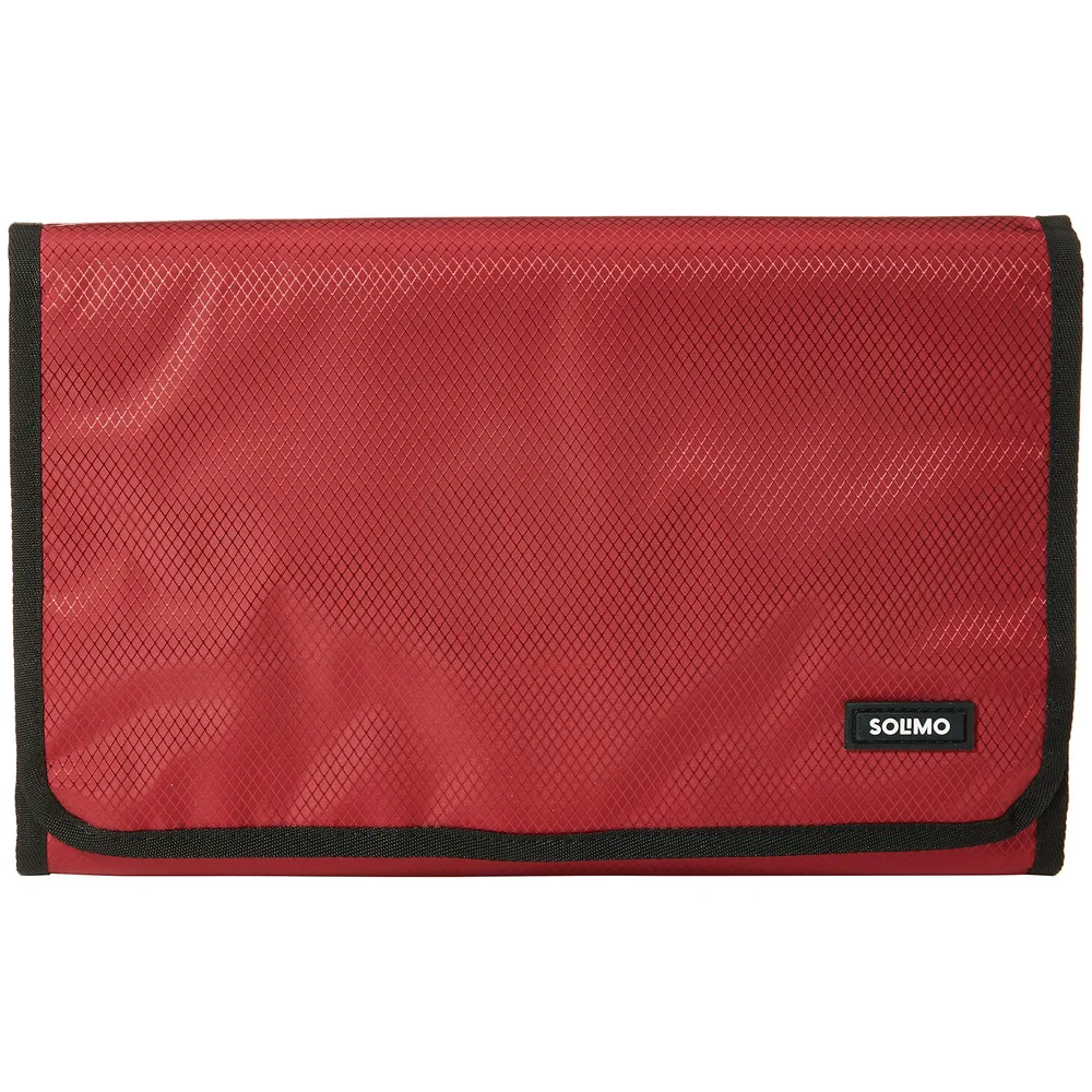 Solimo Red Tri-Fold Hanging Cosmetics and Toiletry Kit
