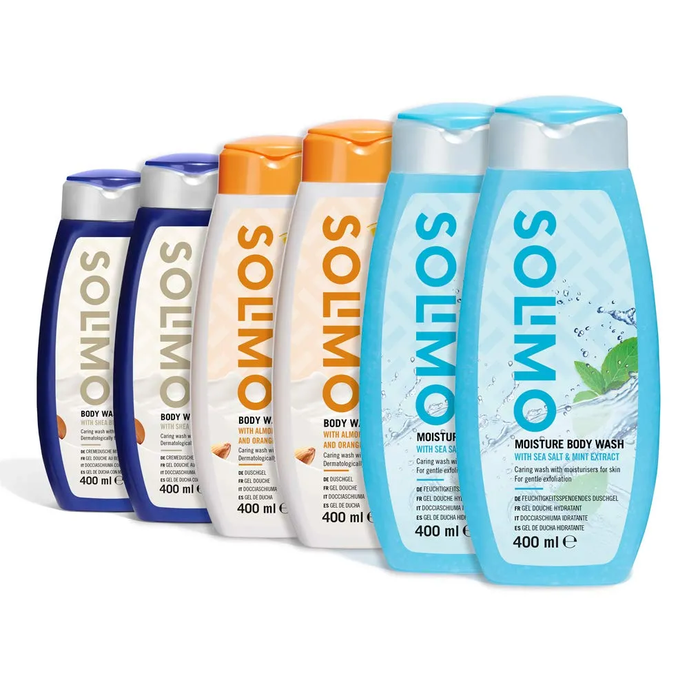 Solimo Body Wash - Mixed Pack of 6