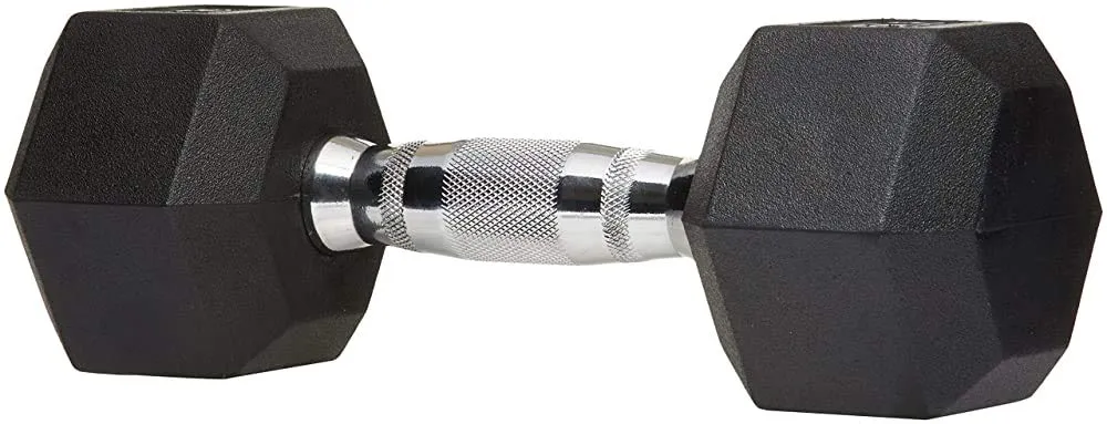 (Renewed) Rubber Encased Hex Dumbbell Weight - 13.8 x 6.2 x 5 Inches