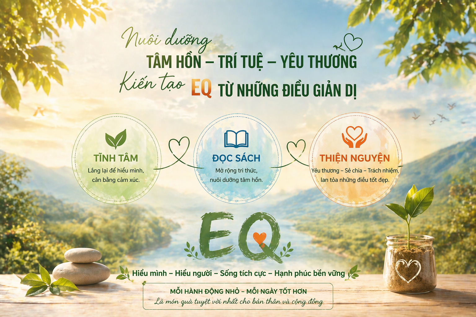 Tĩnh tâm đọc sách thiện nguyện
