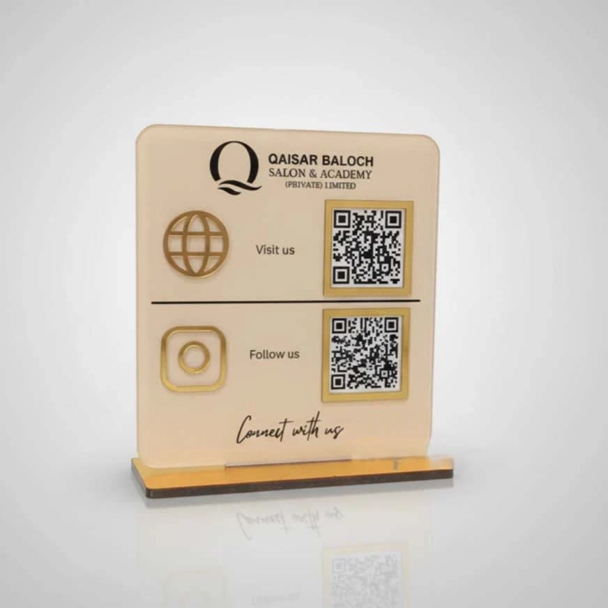 Gold Edge Dual-QR Business Standee