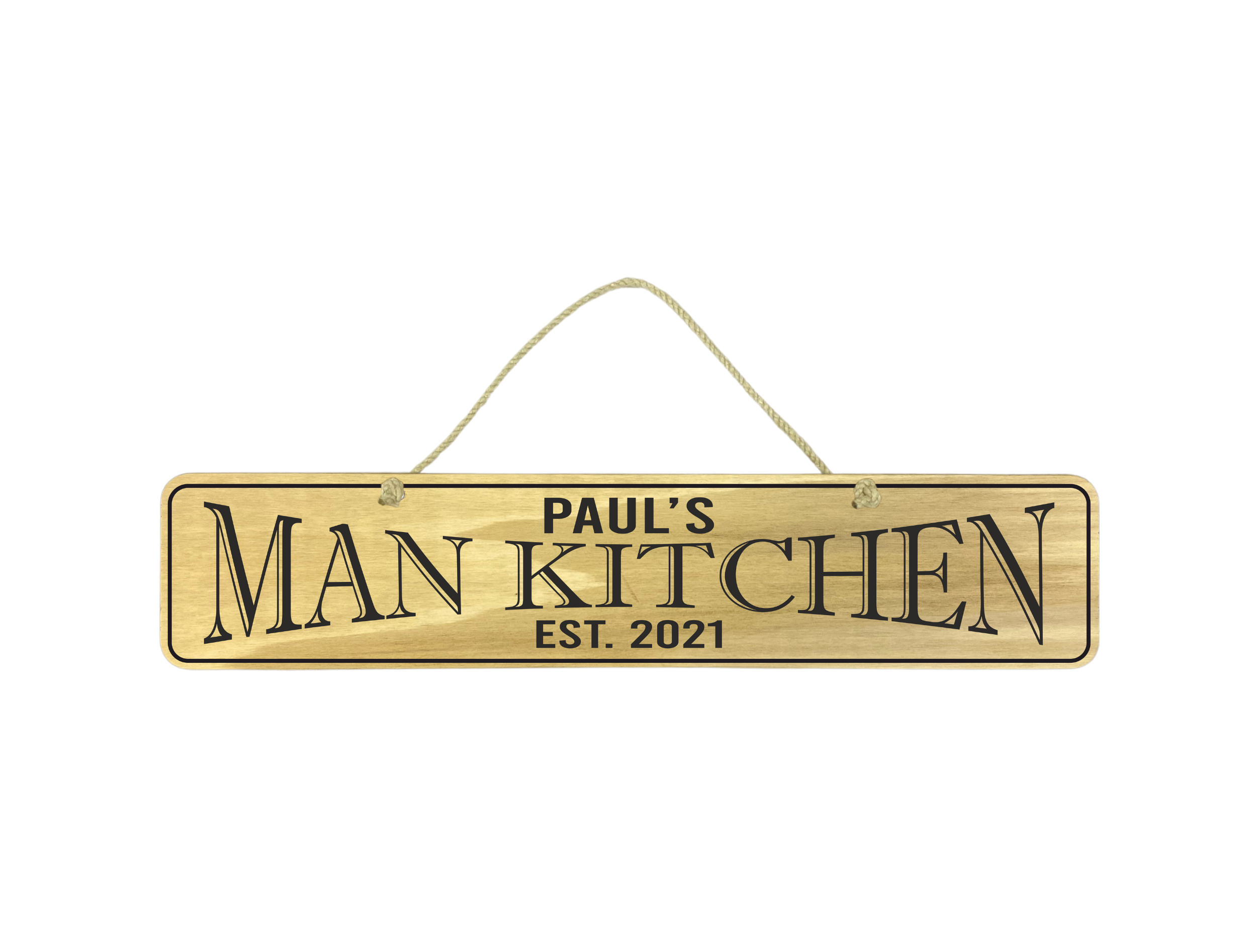 Personalised Garden Outdoor Wooden Hanging Sign Duraply Black/Grey/White Designs