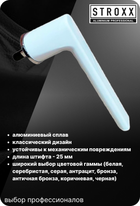 Элегантная ручка для алюминиевых окон без розетки.