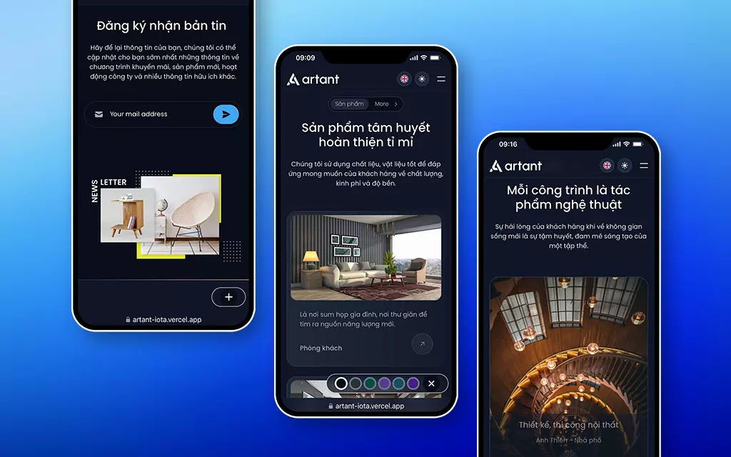 Giao diện được thiết kế hiện đại