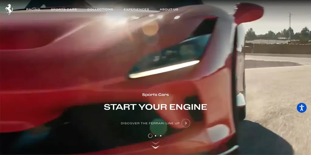 Giao diện trang web Ferrari