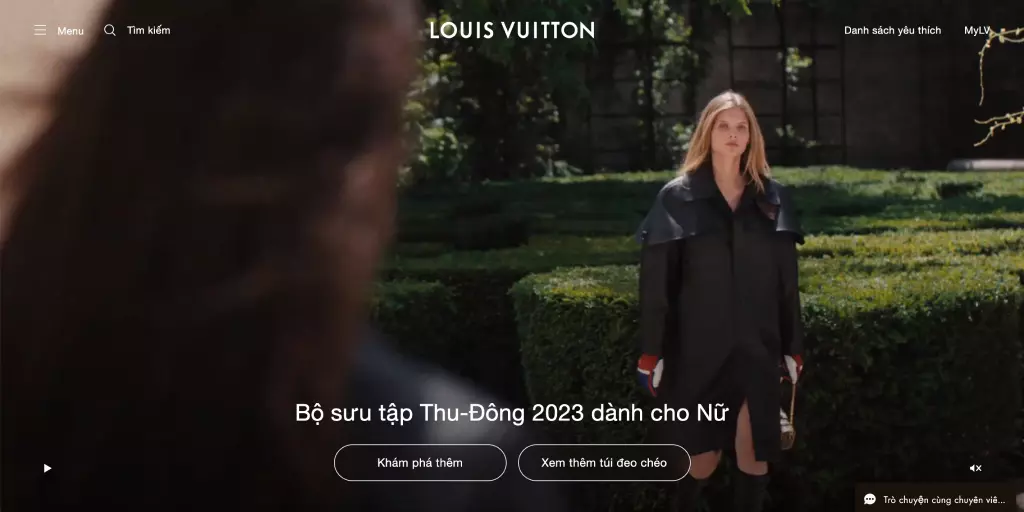 Trang web Louis Vuitton