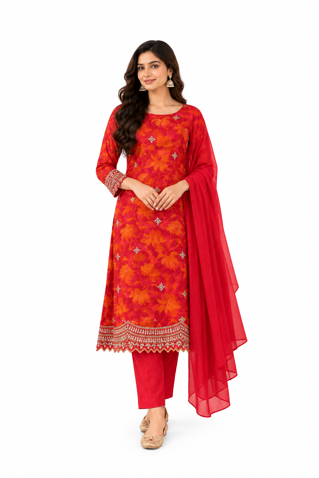 Red Orange Floral 1