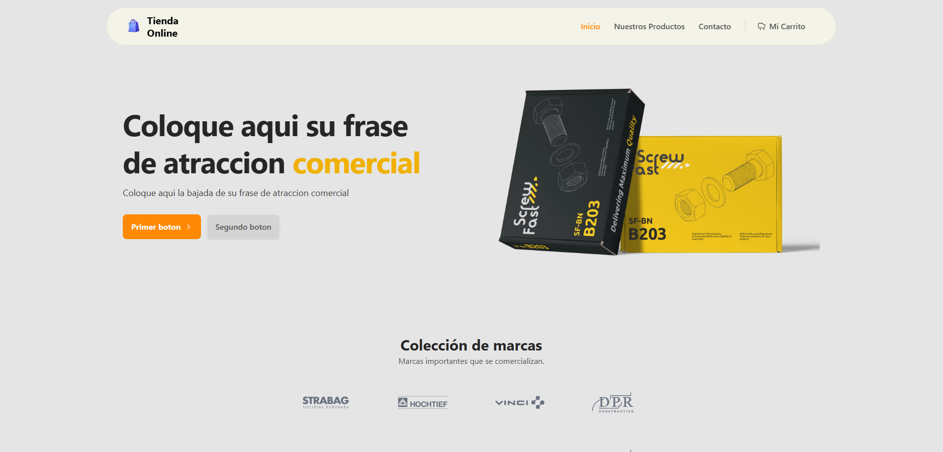 imagen de template de tienda online generado con Protokit