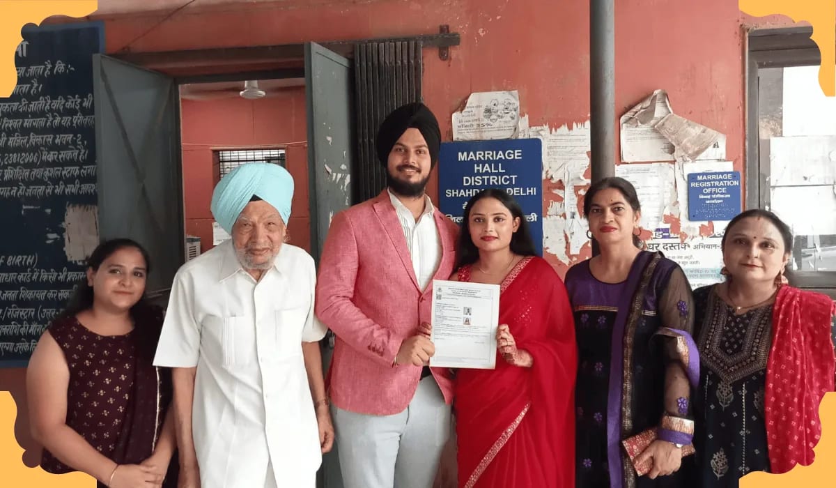 Foreigner marriage registered in Delhi by Dastaavej