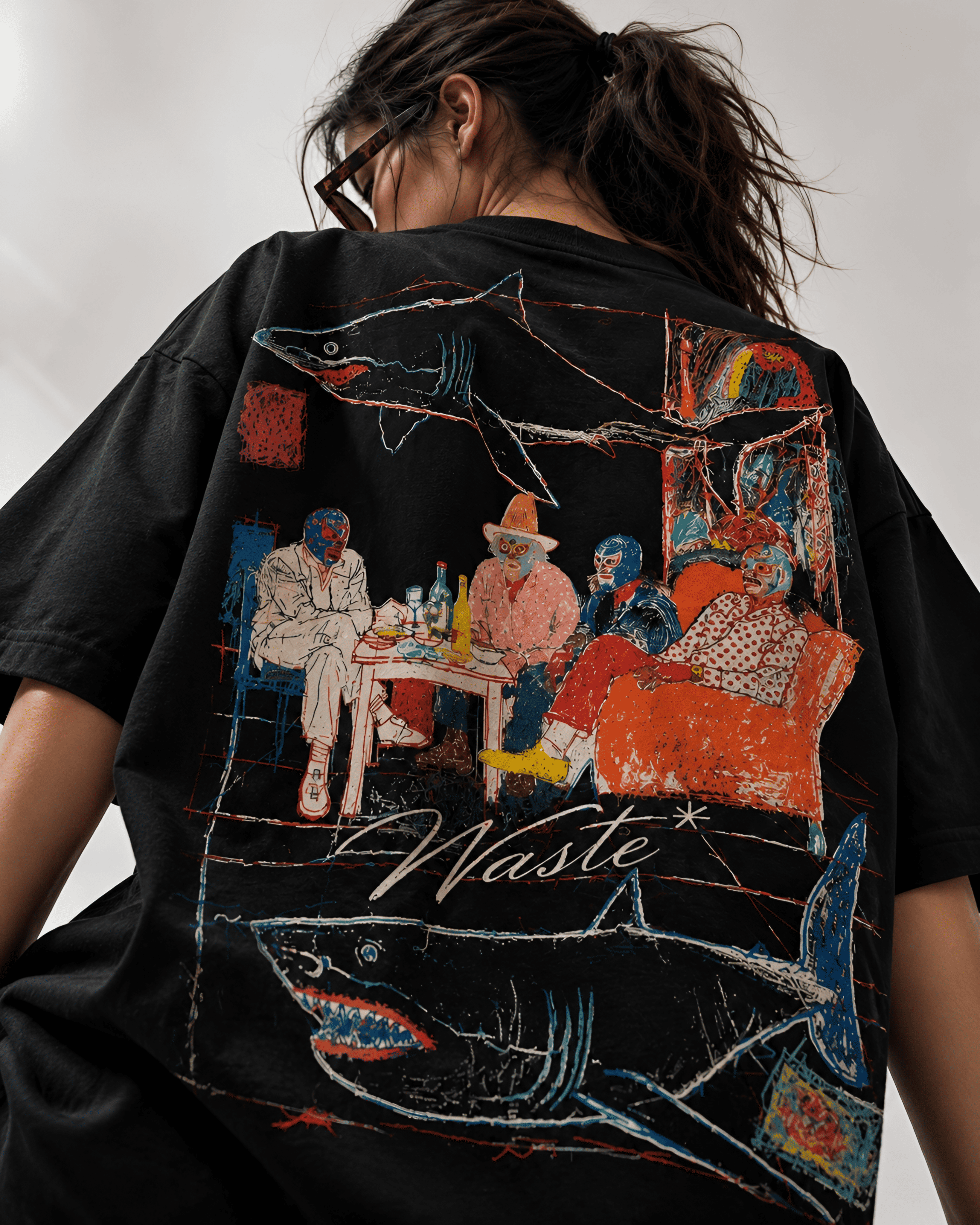 WASTE Black Art Tee view 3