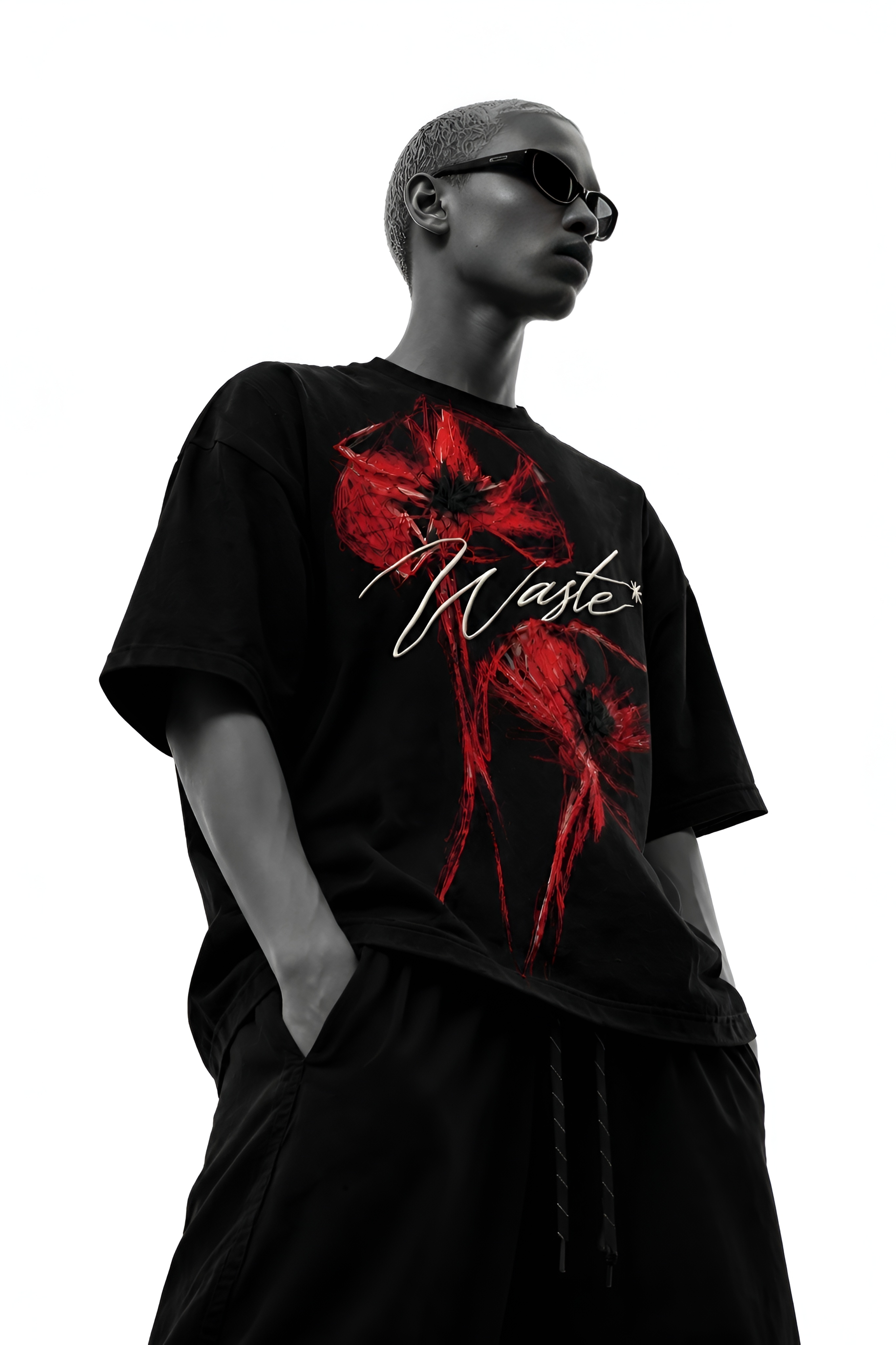 WASTE Crimson Bloom Oversized Tee view 4