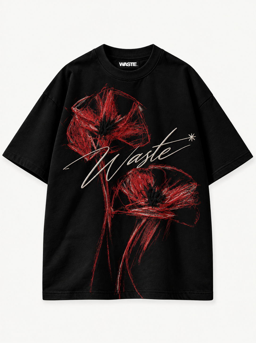 WASTE Crimson Bloom Oversized Tee view 5