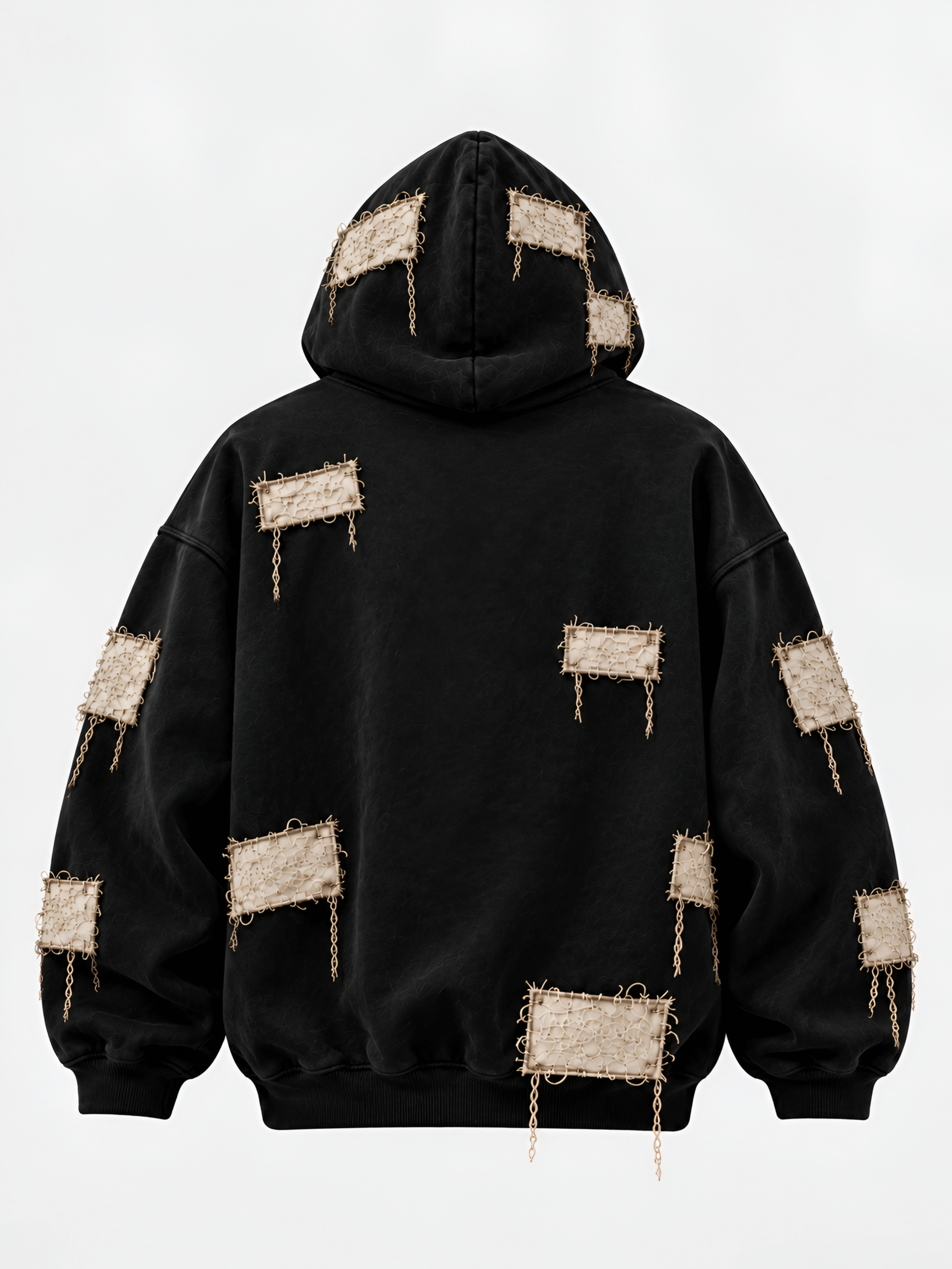 WASTE Distressed Patchwork Hoodie view 6