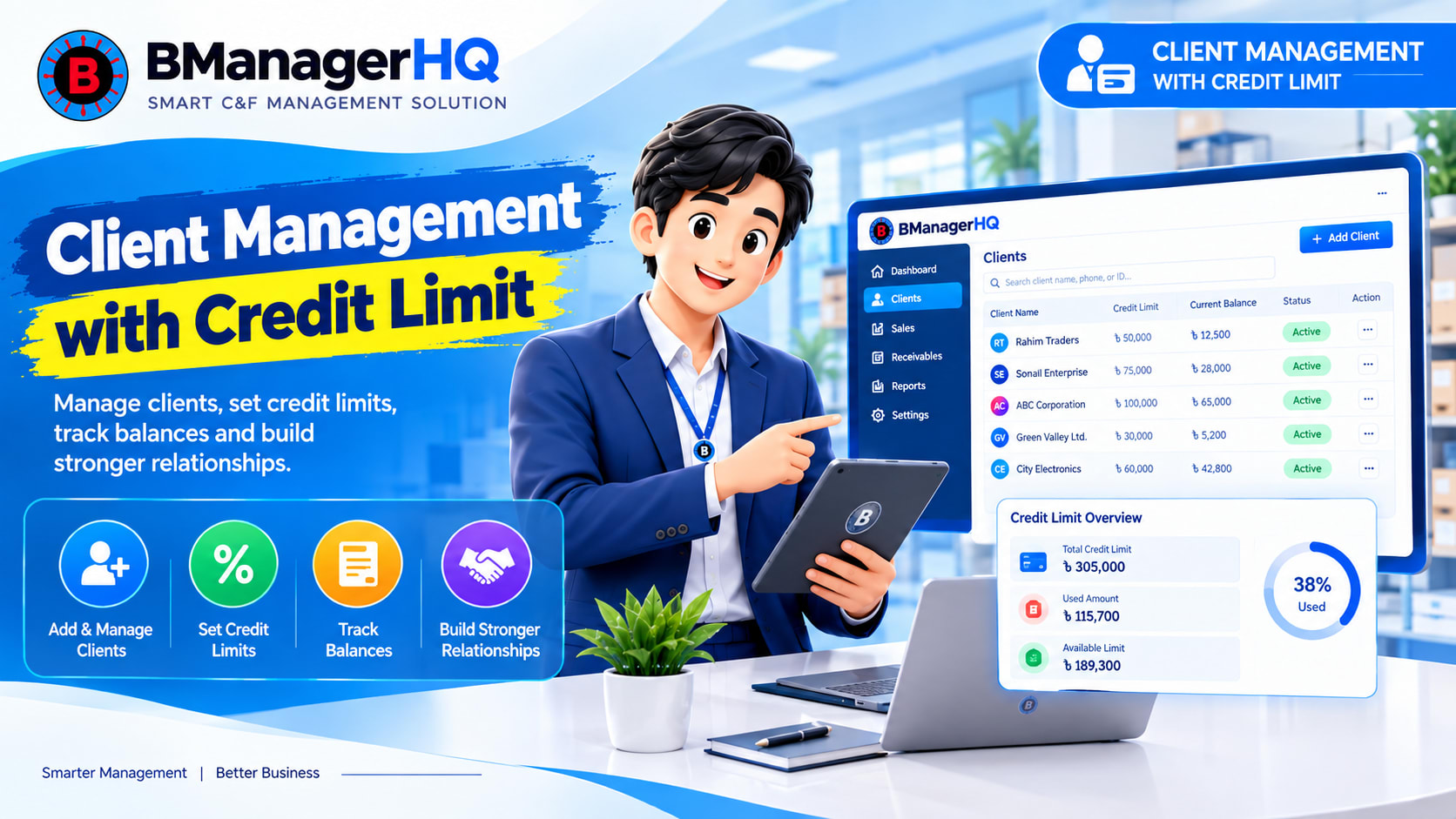 Client Management with Credit Limit for C&F Management Software featured image