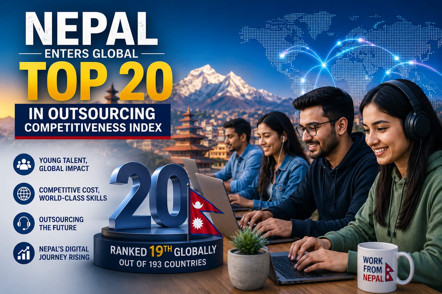 Nepal Enters Global Top 20 in Outsourcing Competitiveness Index