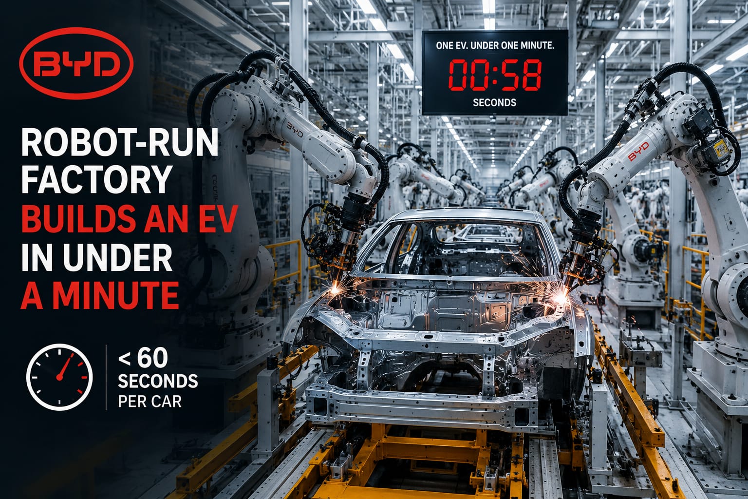 BYD’s Robot-Run Mega Factory Builds an EV in Under a Minute