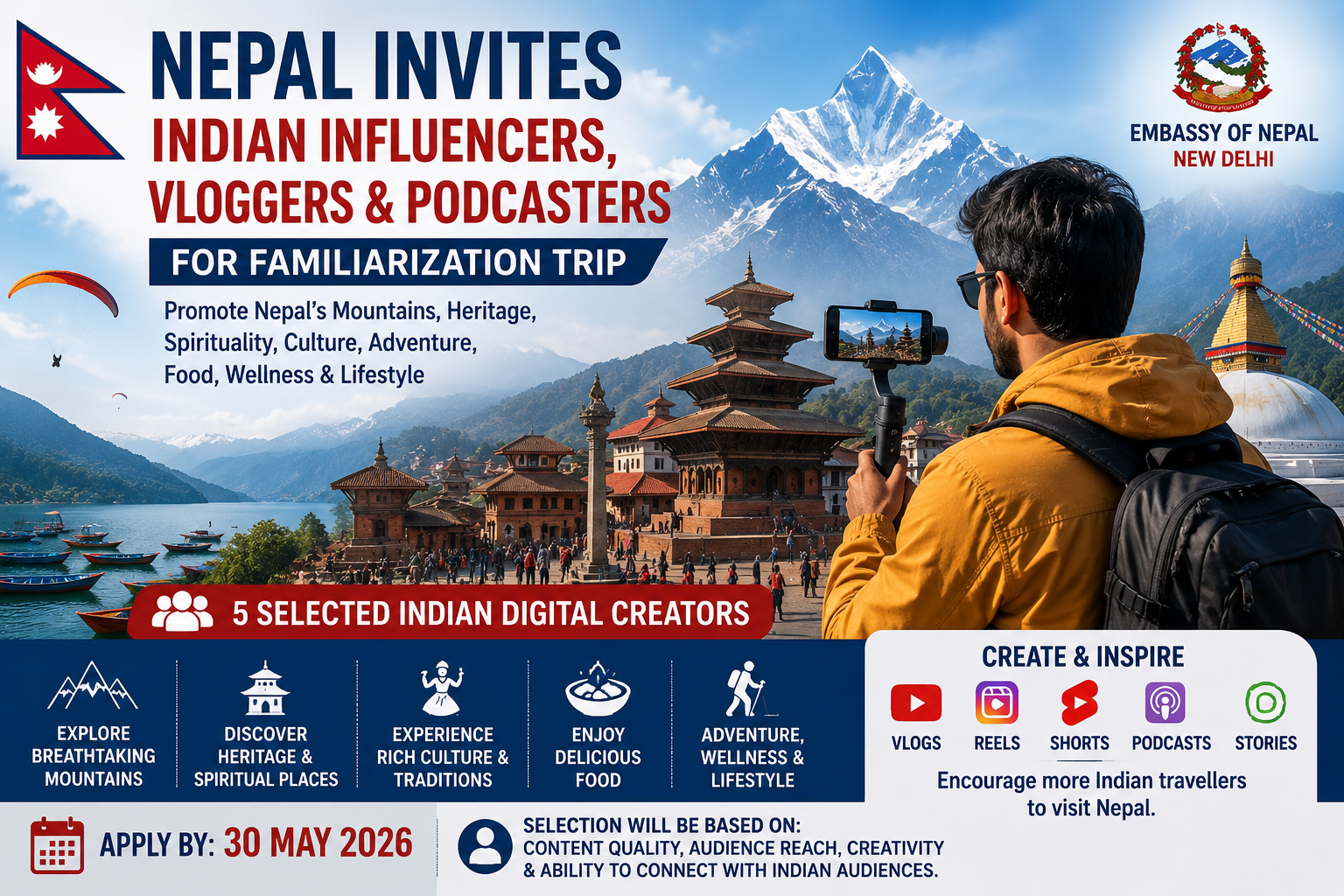 Nepal Invites Indian Influencers and Content Creators to Promote Tourism Through Familiarization Trip
