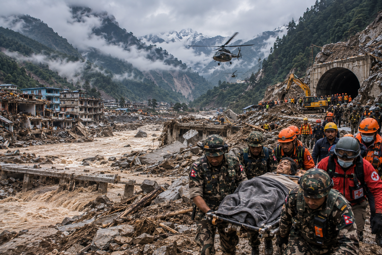 Bhotekoshi Disaster: 1,344 Bodies Recovered as Rescue Teams Continue Search on 11th Day