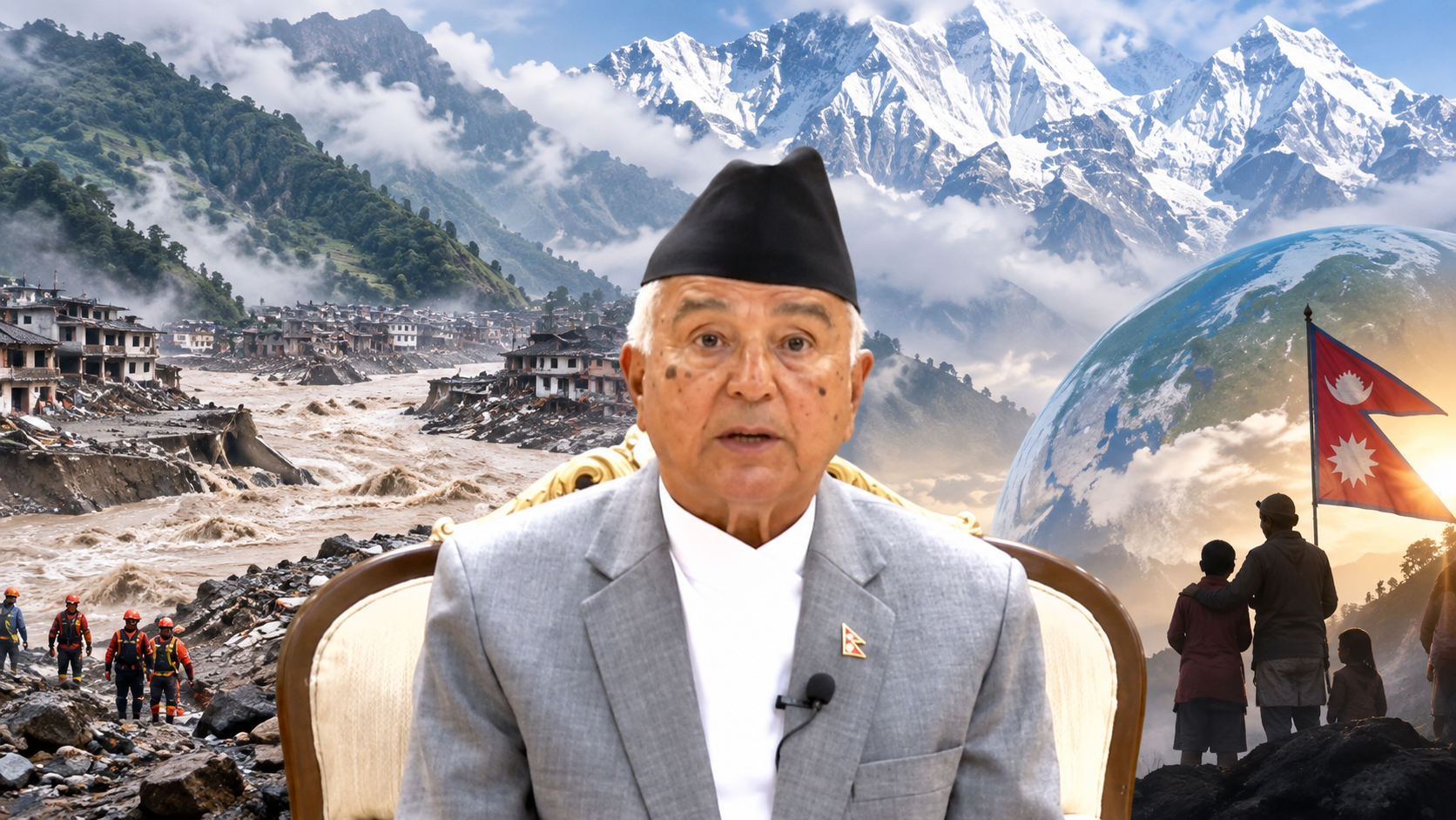 President Paudel Appeals for Climate Justice After Devastating Bhotekoshi Floods