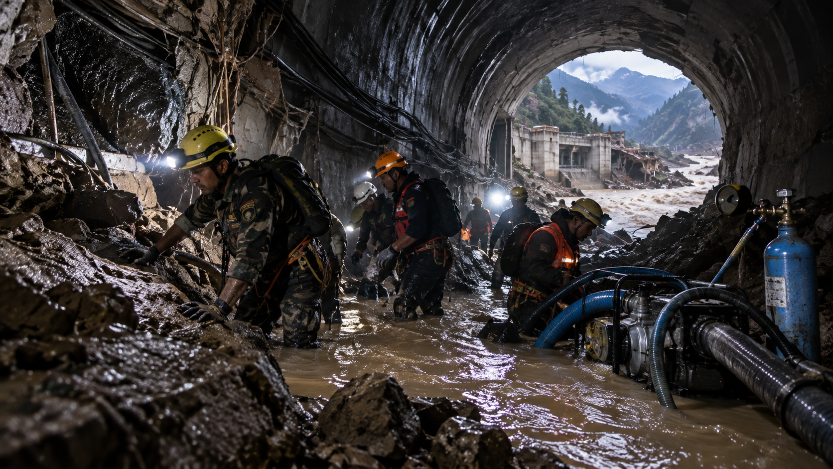Nepal Focuses Rescue Efforts on Hydropower Tunnels as 121 Workers Feared Trapped