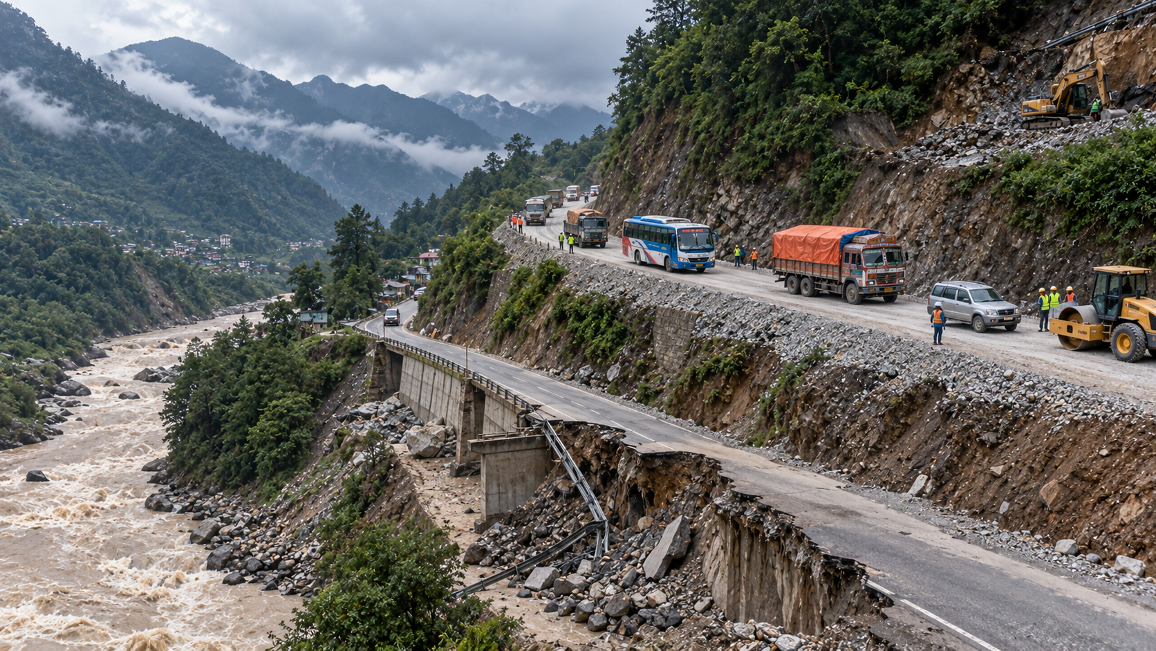 Prithvi Highway Reopens at Krishnabhir After 18 Days, Restoring Two-Way Traffic