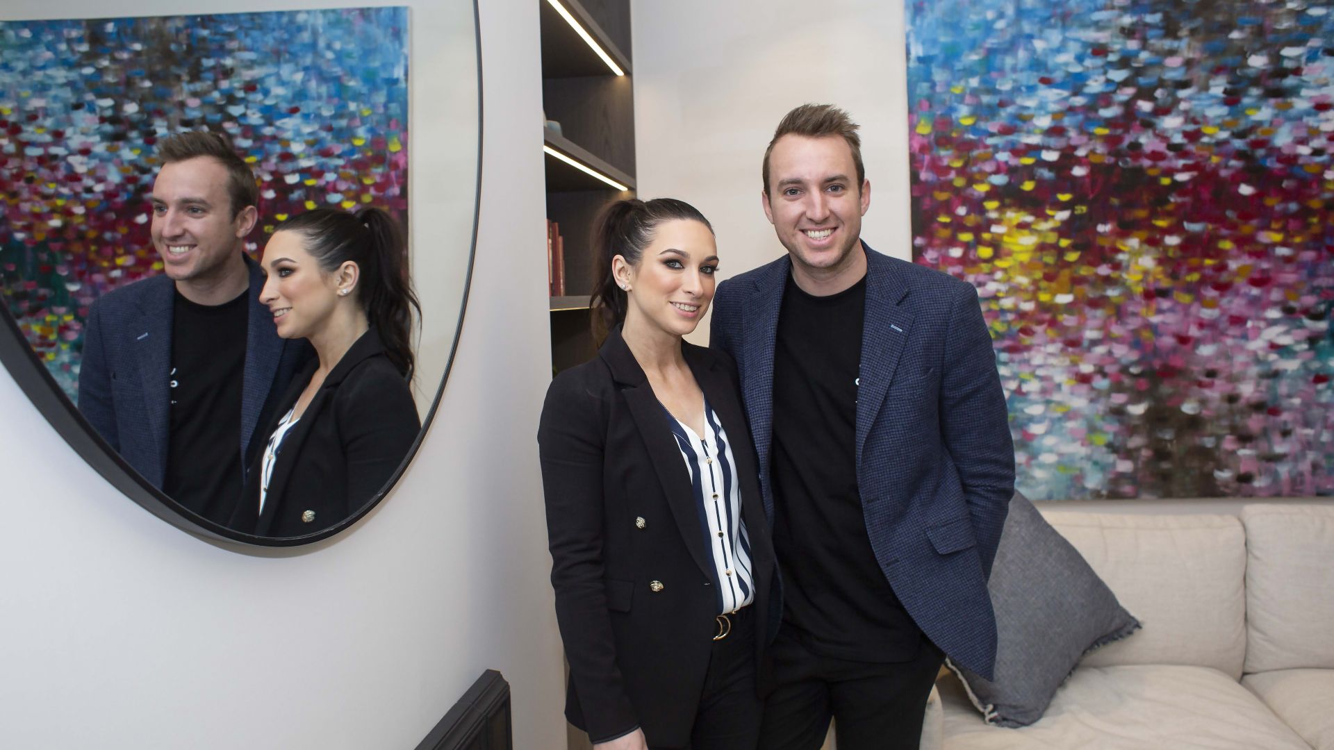 Contestants Jesse and Mel in their renovated terrace.