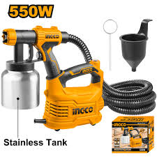 INGCO Electric HVLP Floor Based Spray Gun 550w Stainless cup SPG5008-2