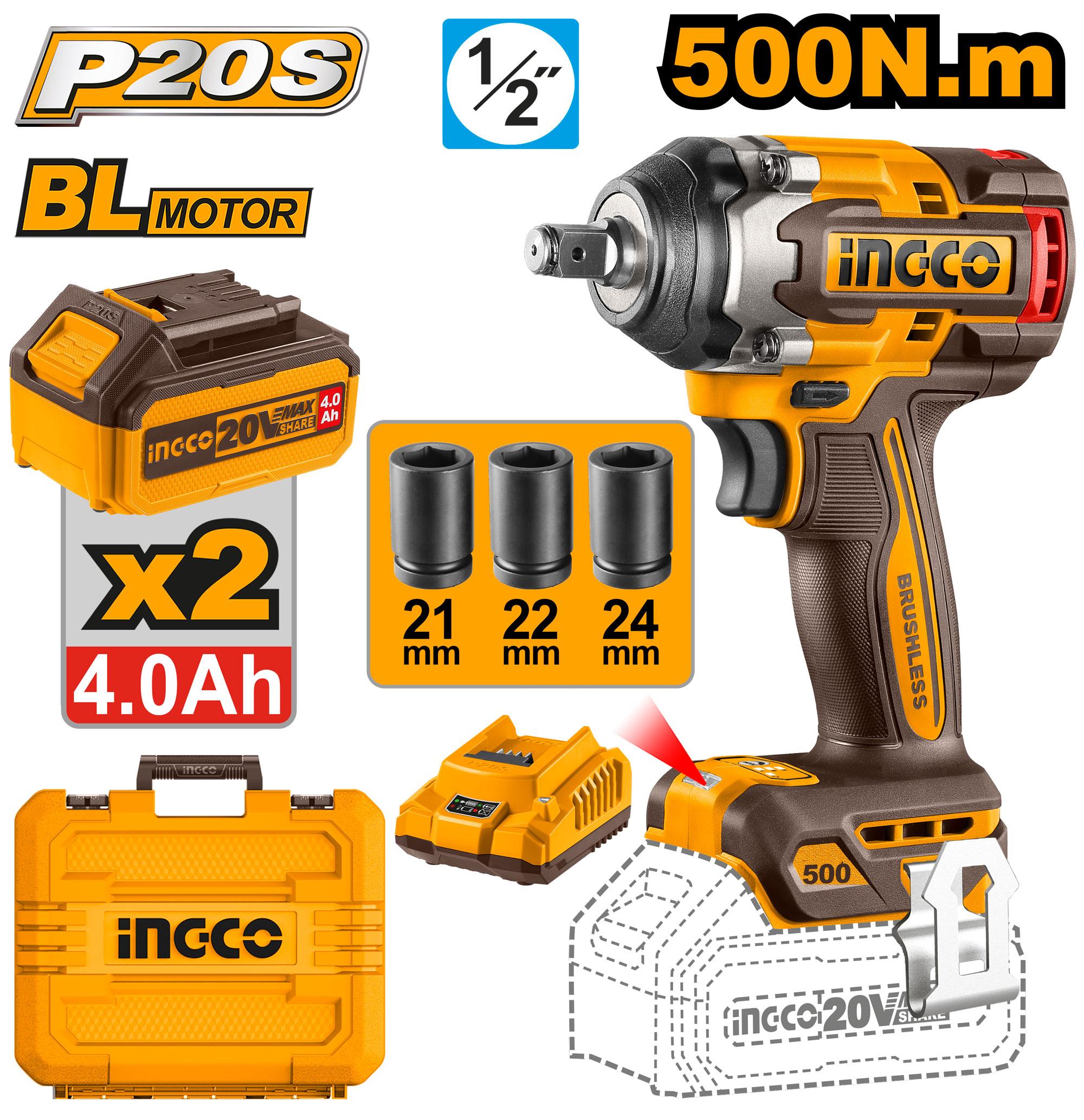 INGCO Cordless Impact Wrench CIWLI2050