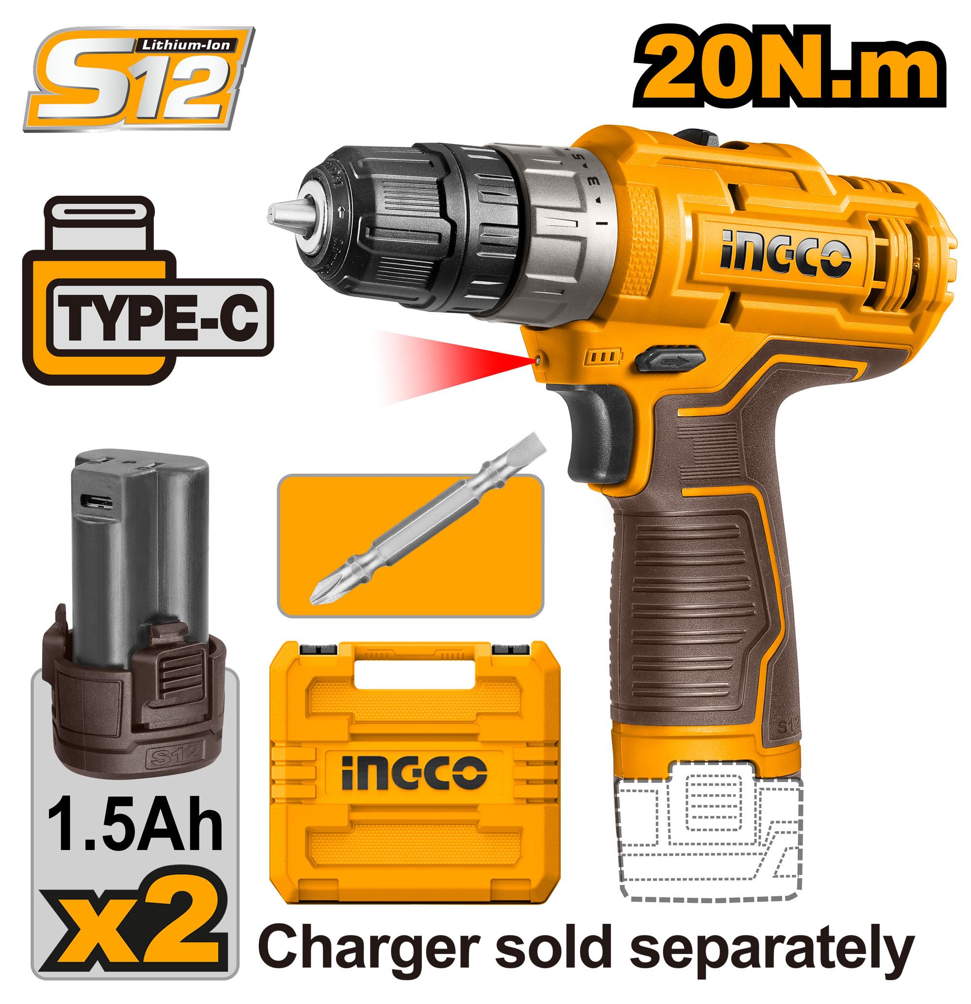INGCO 12v Cordless Drill CDLI12202