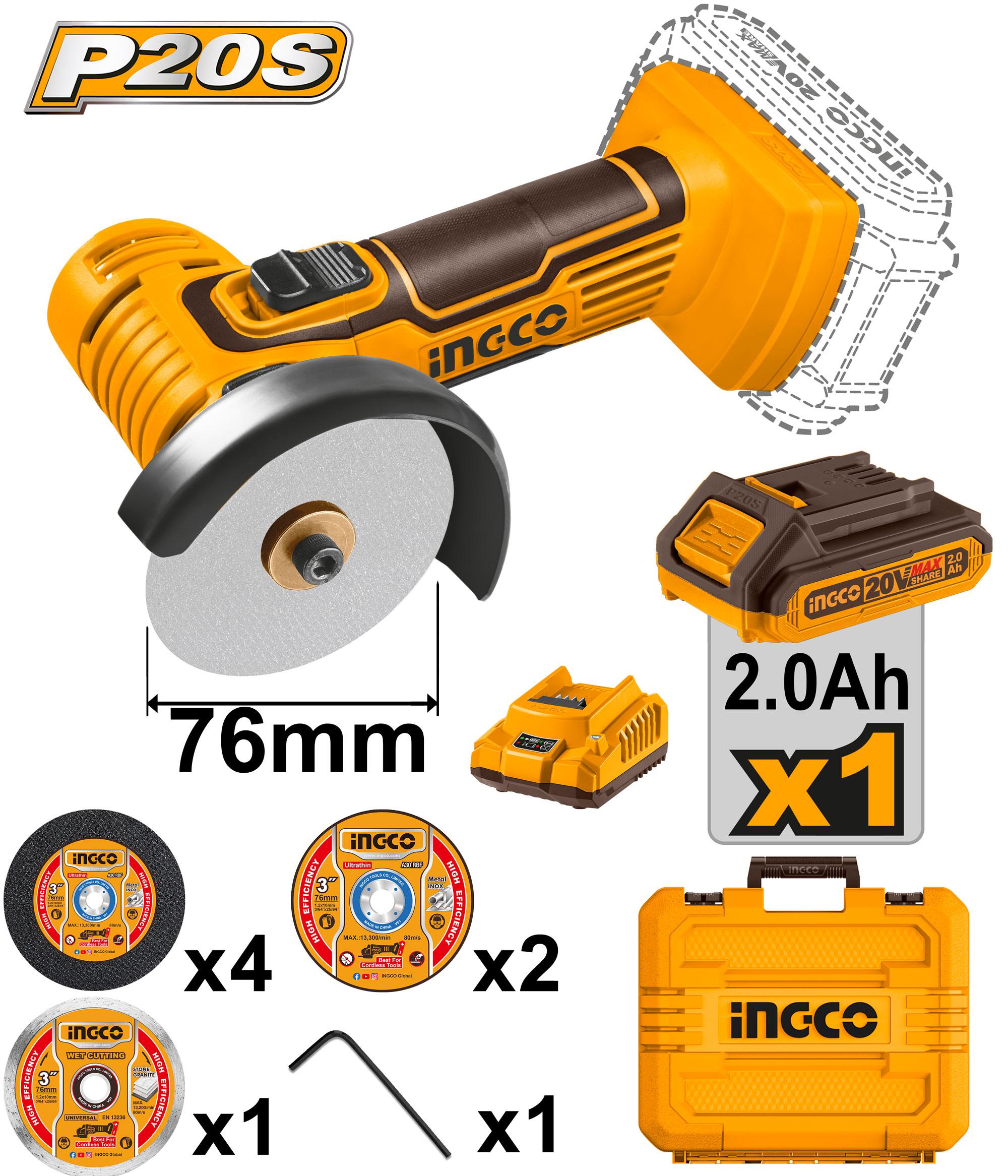 INGCO 20v Cordless Mini-Cut off Tool CAGLI76012