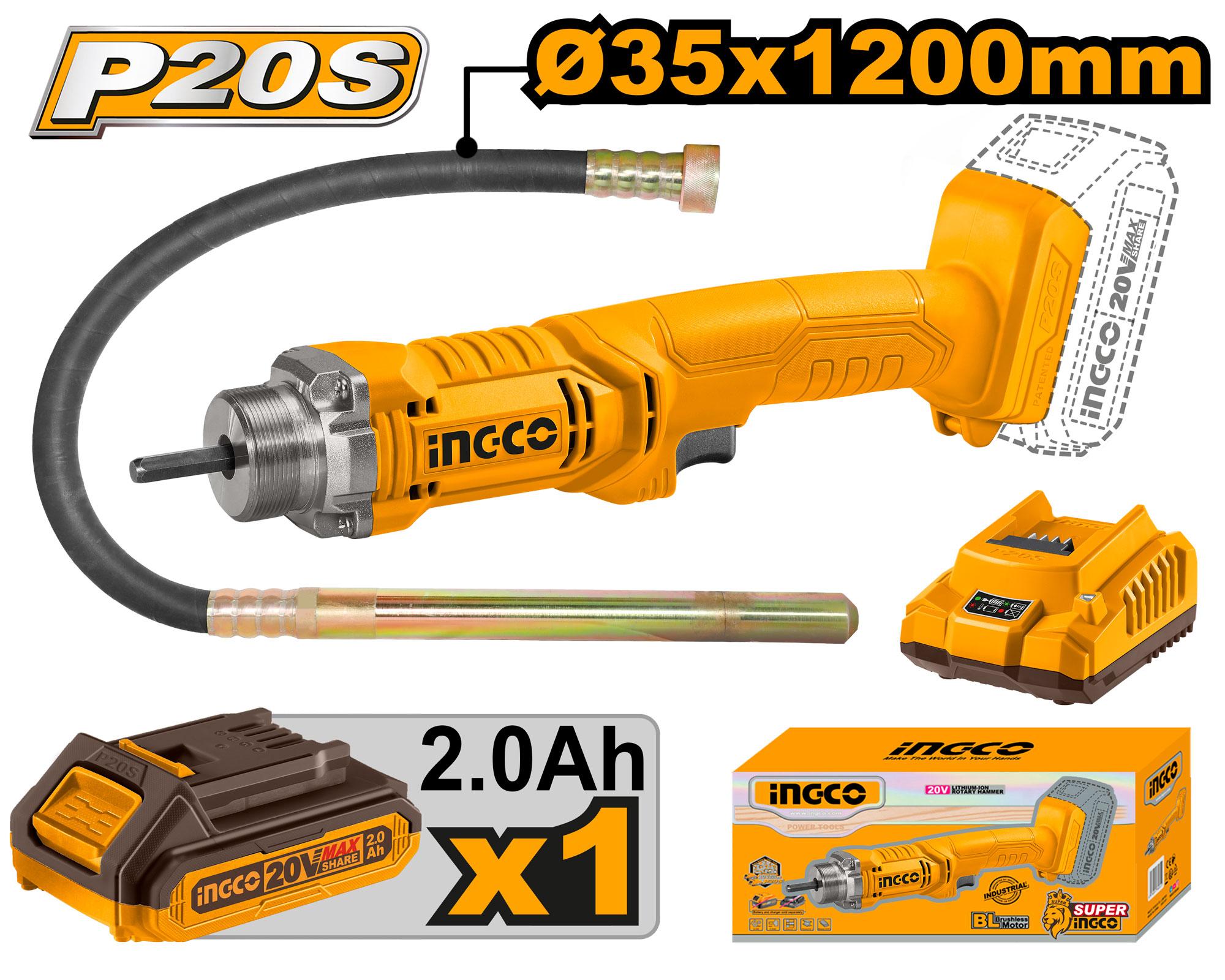 INGCO Cordless Concrete Vibrator CCVLI2023011