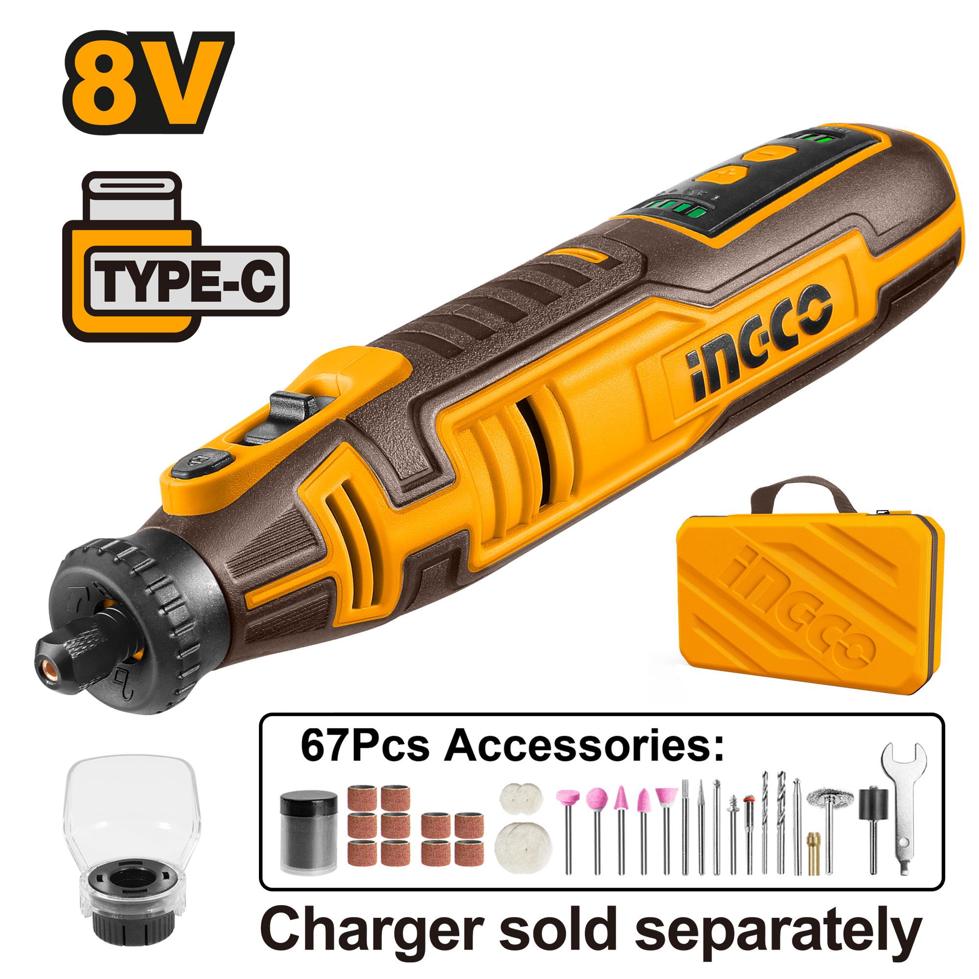 INGCO 8v Cordless Mini Grinder CMGLI0801
