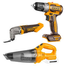 INGCO 20v Cordless 3pcs Combo Kit (Multi Tool, Vacuum Cleaner and Drill) COSLI240685