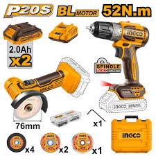 INGCO 20V Cordless 2 pcs Combo Kit CKLI20278
