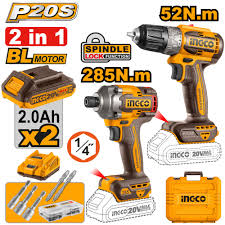 INGCO 20V Cordless 2pcs Combo Kit CKLI20272
