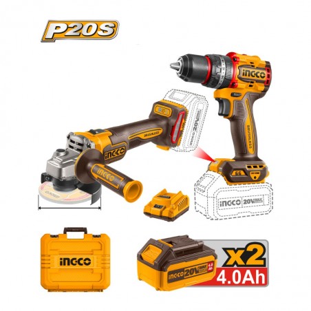 INGCO 20V Cordless 2pcs Combo Kit CKLI20273