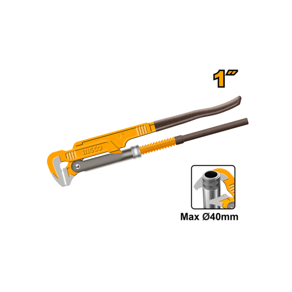 INGCO Heavy-Duty Swedish Pipe Wrench 90 degree HPW04011
