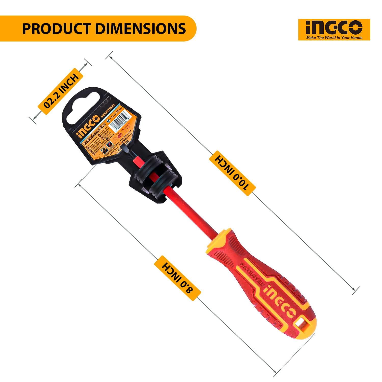 INGCO Insulated Screwdriver 4" HISD81PH2100