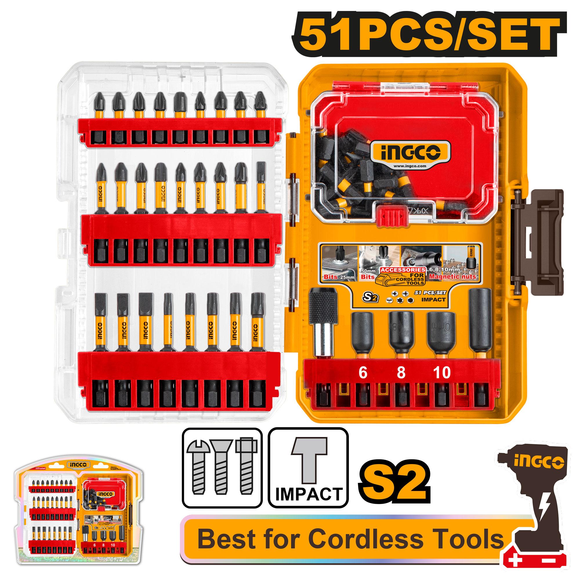 INGCO 51pcs Impact Screwdriver Bit Set AKDL25106