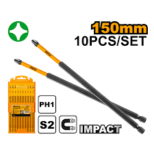 INGCO 10pcs Screwdriver Bit Set 150mm