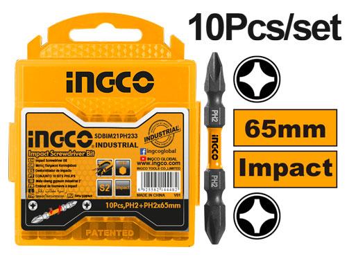 INGCO 10pcs Impact Screwdriver Bit Set SDBIM21PH233