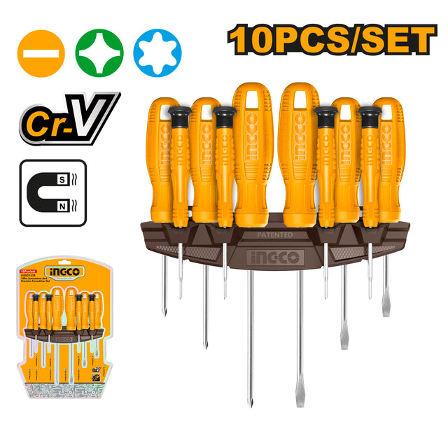 INGCO 10pcs Screwdriver Set HKSD1058