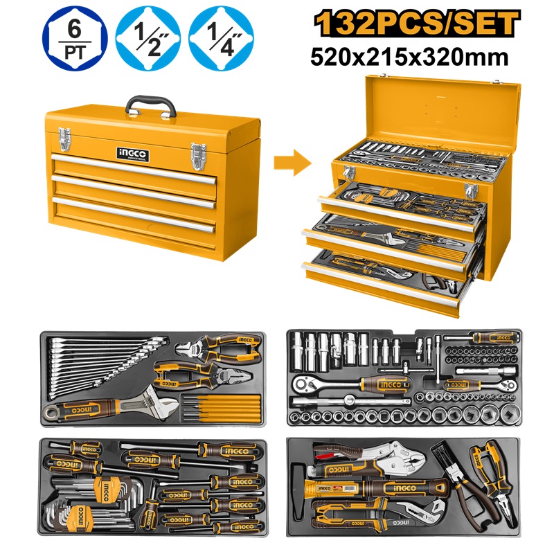 INGCO 132pcs Tool Chest Set HTCS221321