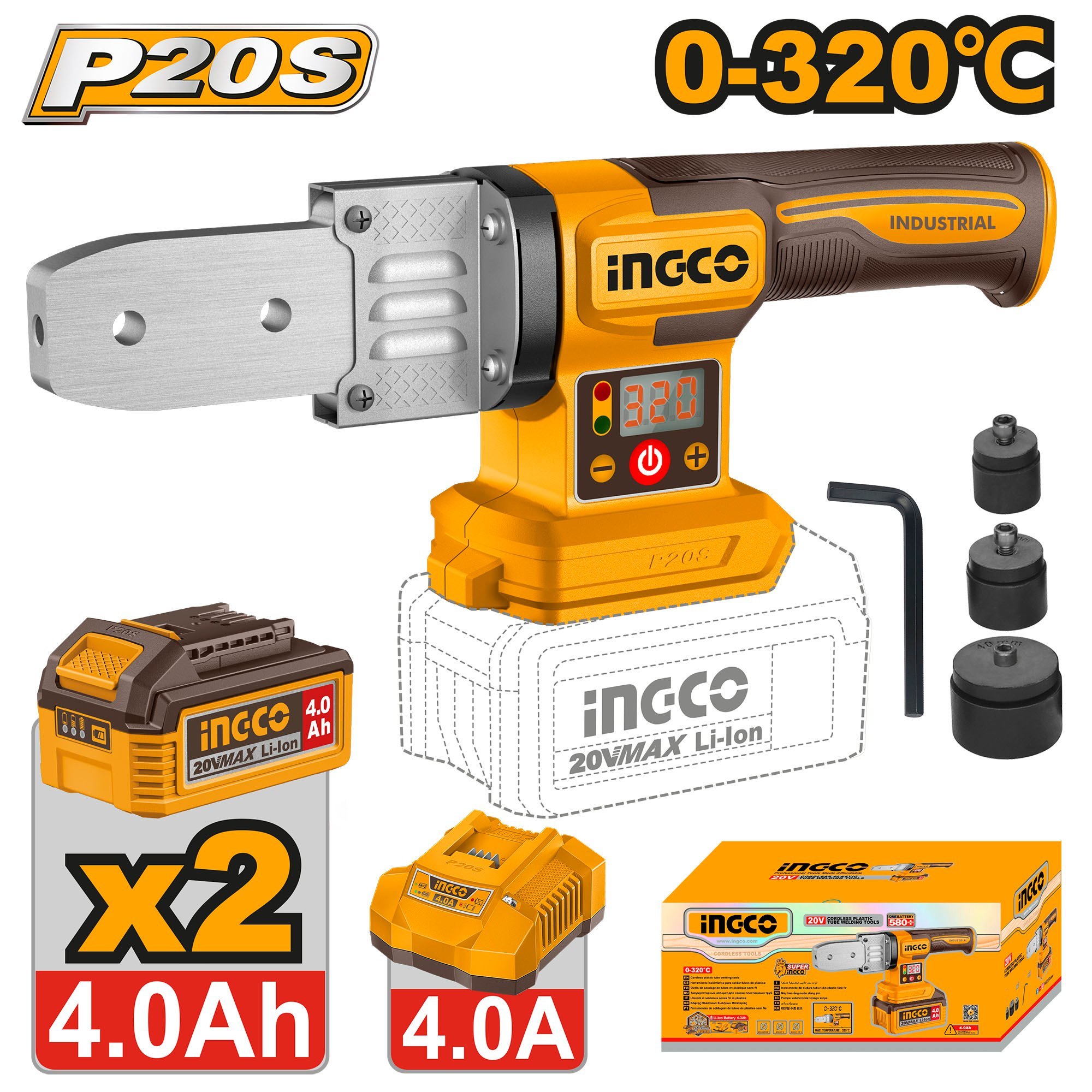 INGCO 20V Cordless Plastic Tube Welding Machine PTWTLI20182