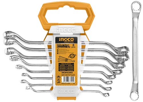 INGCO 8PCS Offset Ring Spanner Set HKSPA3088